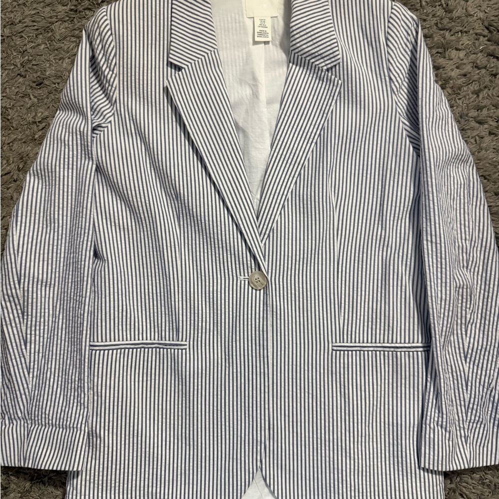 H&M Cream & Blue Blazer